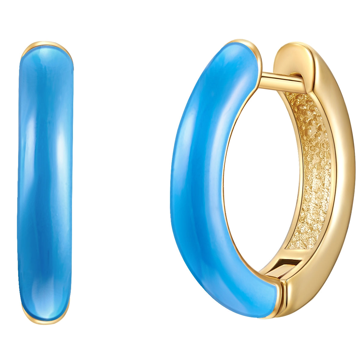Creolen gelbgold blau