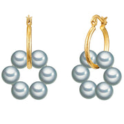 Creolen gelbgold Muschelkernperle silber