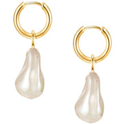 Creolen gelbgold Muschelkernperle weiß