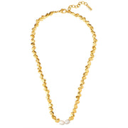 Kette gelbgold Süßwasser-Zuchtperle weiß