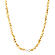 Kette gelbgold Süßwasser-Zuchtperle weiß