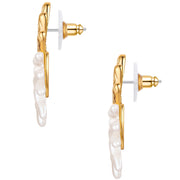 Ohrstecker gelbgold Perle (synth.) weiß