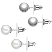 2er Set Ohrstecker Muschelkernperle weiß