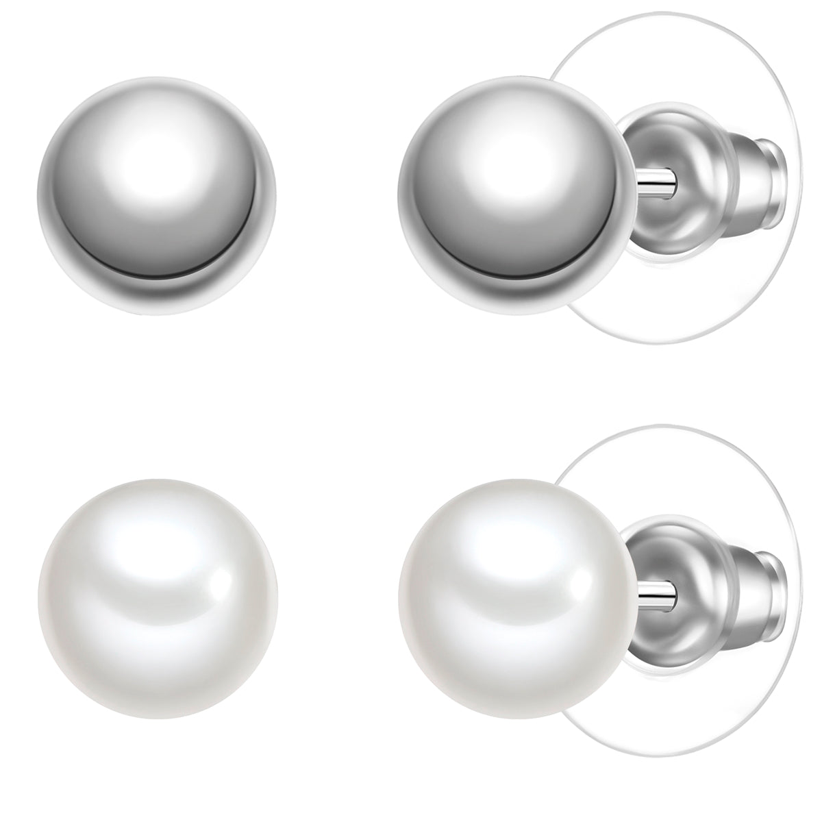 2er Set Ohrstecker Muschelkernperle weiß