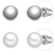 2er Set Ohrstecker Muschelkernperle weiß