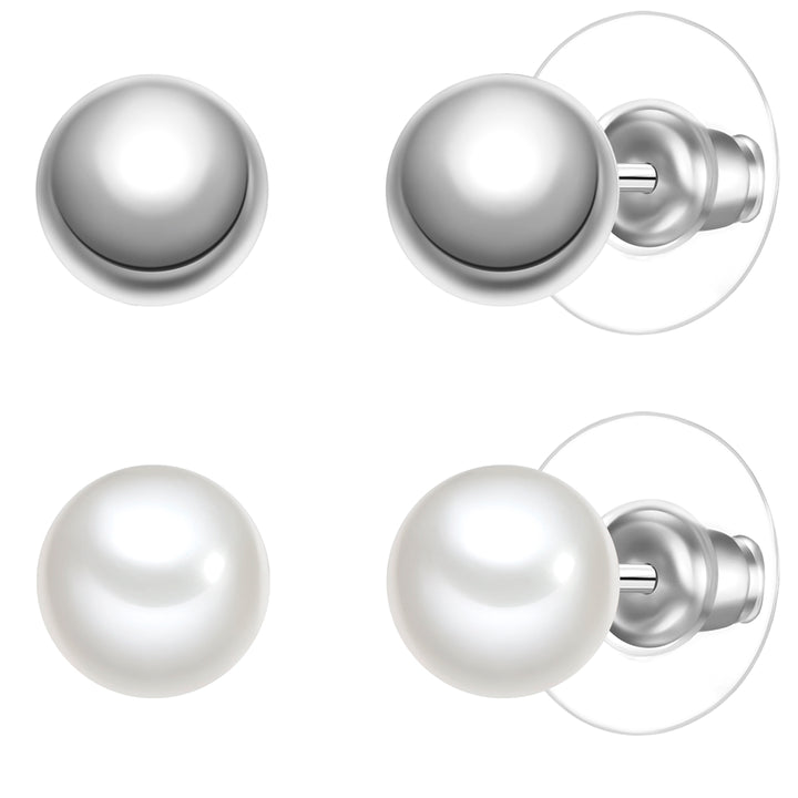 2er Set Ohrstecker Muschelkernperle weiß