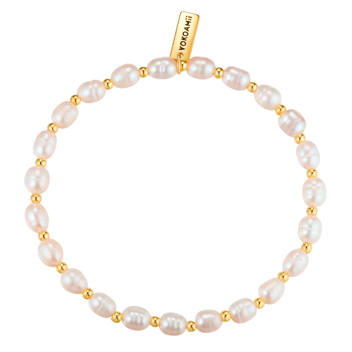 Armband gelbgold Süßwasser-Zuchtperle weiß