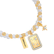 Armband gelbgold Perle (synth.) weiß Zirkonia weiß