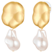 Ohrhänger gelbgold Perle (synth.) weiß