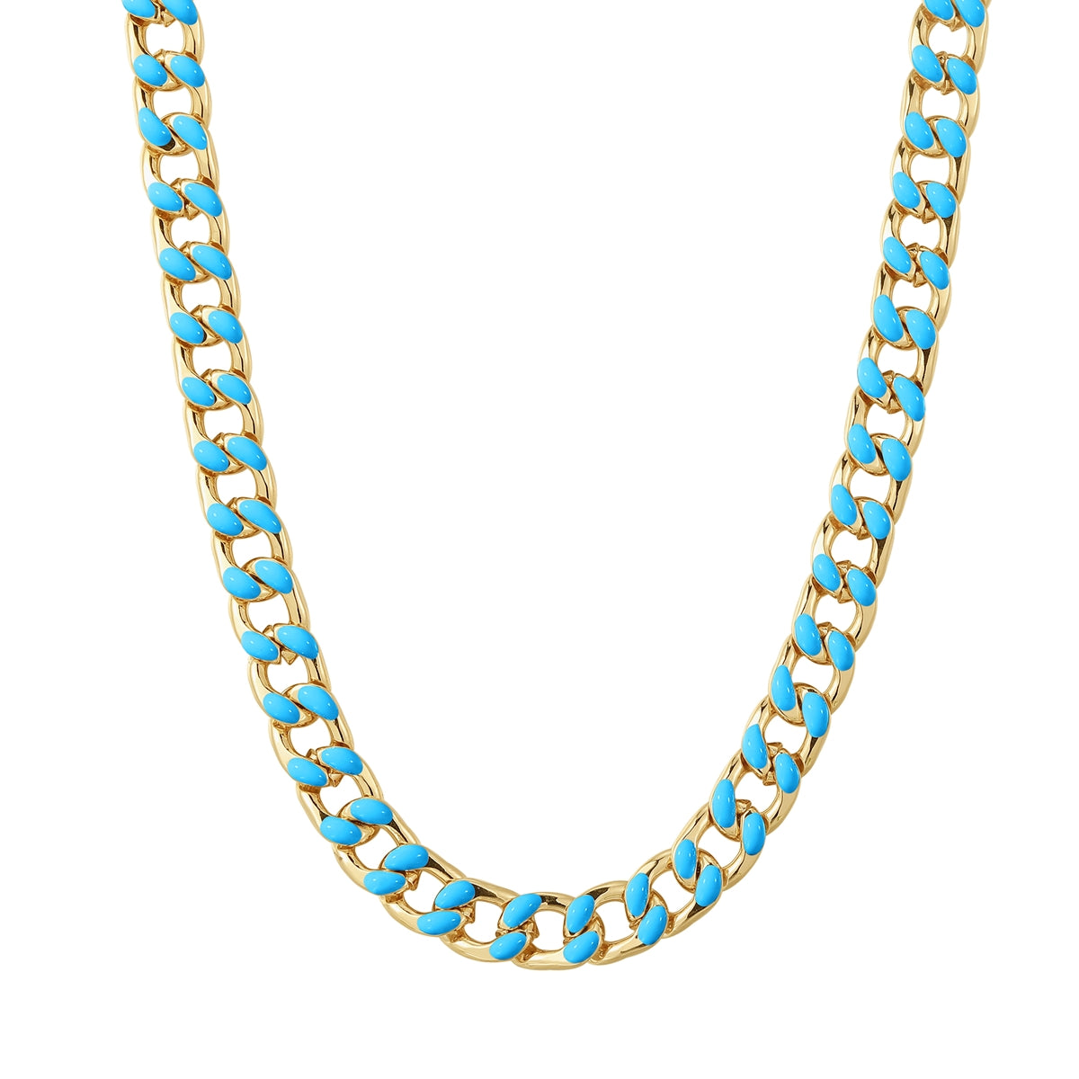 Kette gelbgold Emaille blau