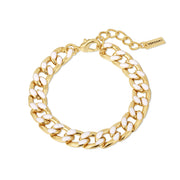 Armband gelbgold Emaille weiß