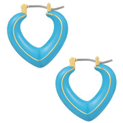 Creolen gelbgold Emaille hellblau