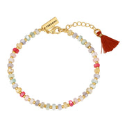 Armband gelbgold Muschelkernperle multicolor