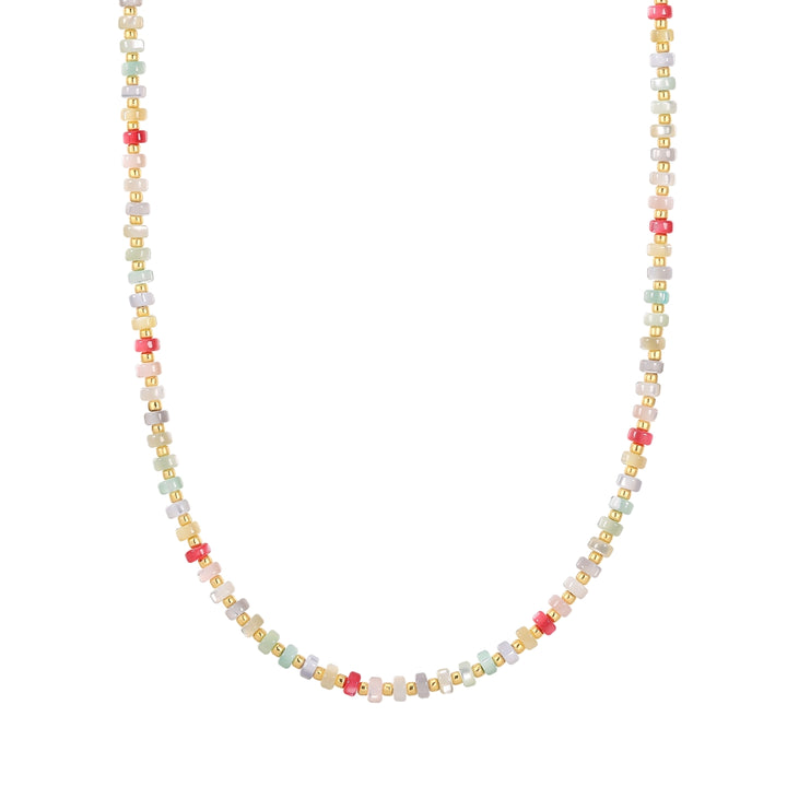 Kette gelbgold Muschelkernperle multicolor