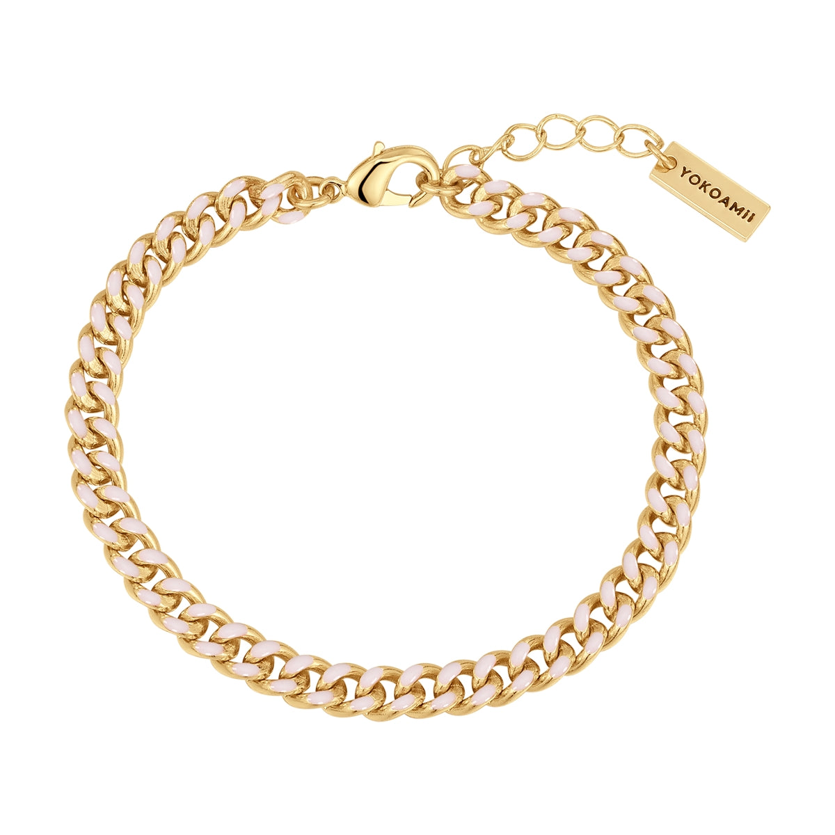 Armband gelbgold Emaille weiß