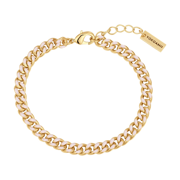 Armband gelbgold Emaille weiß