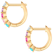 Creolen gelbgold Zirkonia bunt