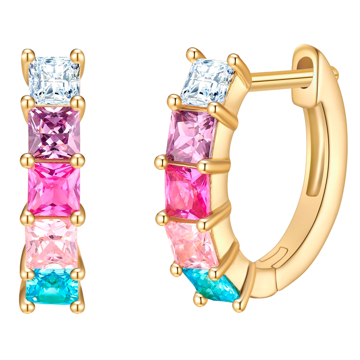 Creolen gelbgold Zirkonia bunt