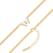 Kette mit Anhänger gelbgold Perlmutt weiß Zirkonia weiß