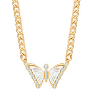 Kette mit Anhänger gelbgold Perlmutt weiß Zirkonia weiß