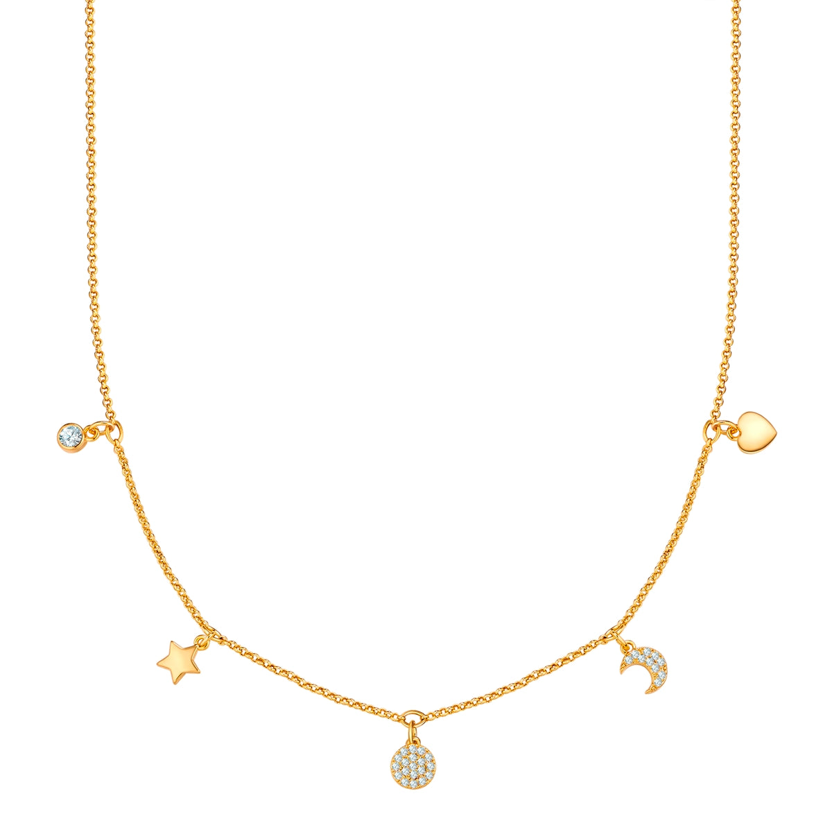Kette mit Anhänger gelbgold Zirkonia weiß