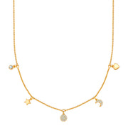 Kette mit Anhänger gelbgold Zirkonia weiß