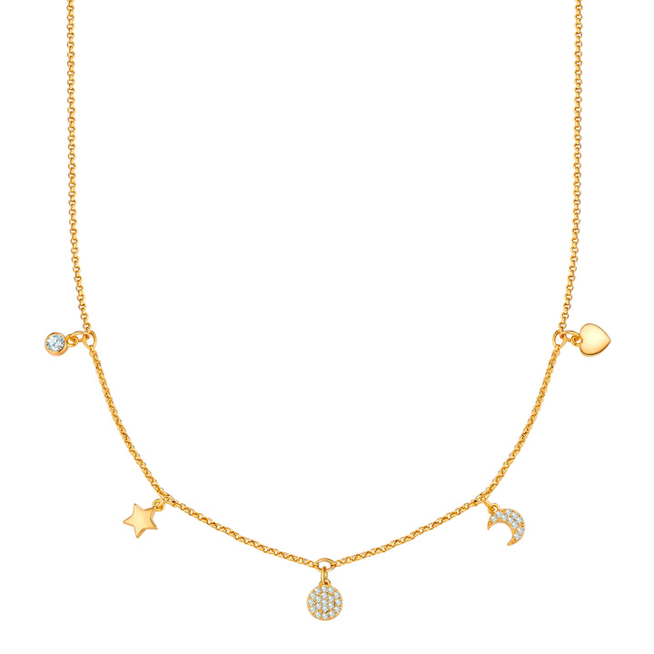 Kette mit Anhänger gelbgold Zirkonia weiß