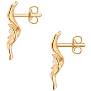 Ohrstecker gelbgold Perle (synth.) weiß