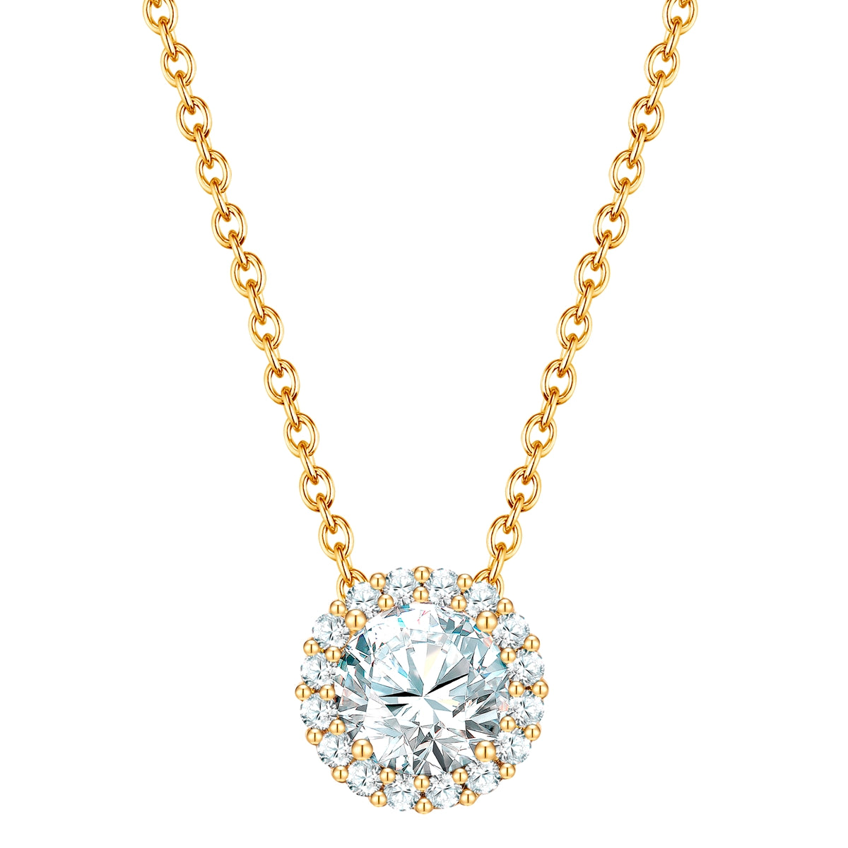 Kette mit Anhänger gelbgold Zirkonia weiß