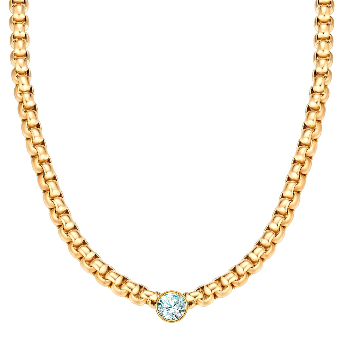 Kette gelbgold Zirkonia weiß