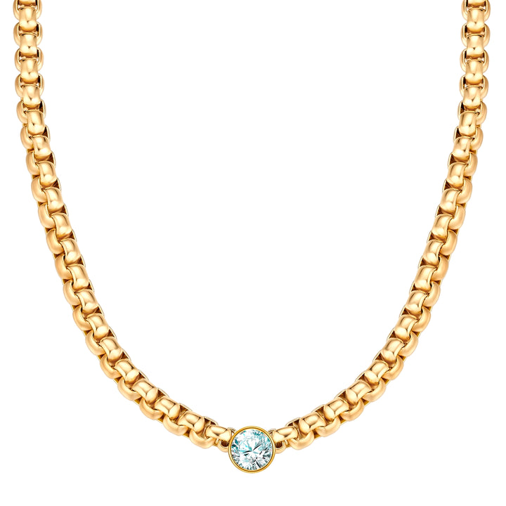 Kette gelbgold Zirkonia weiß