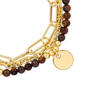 Armband gelbgold Naturstein tigerauge