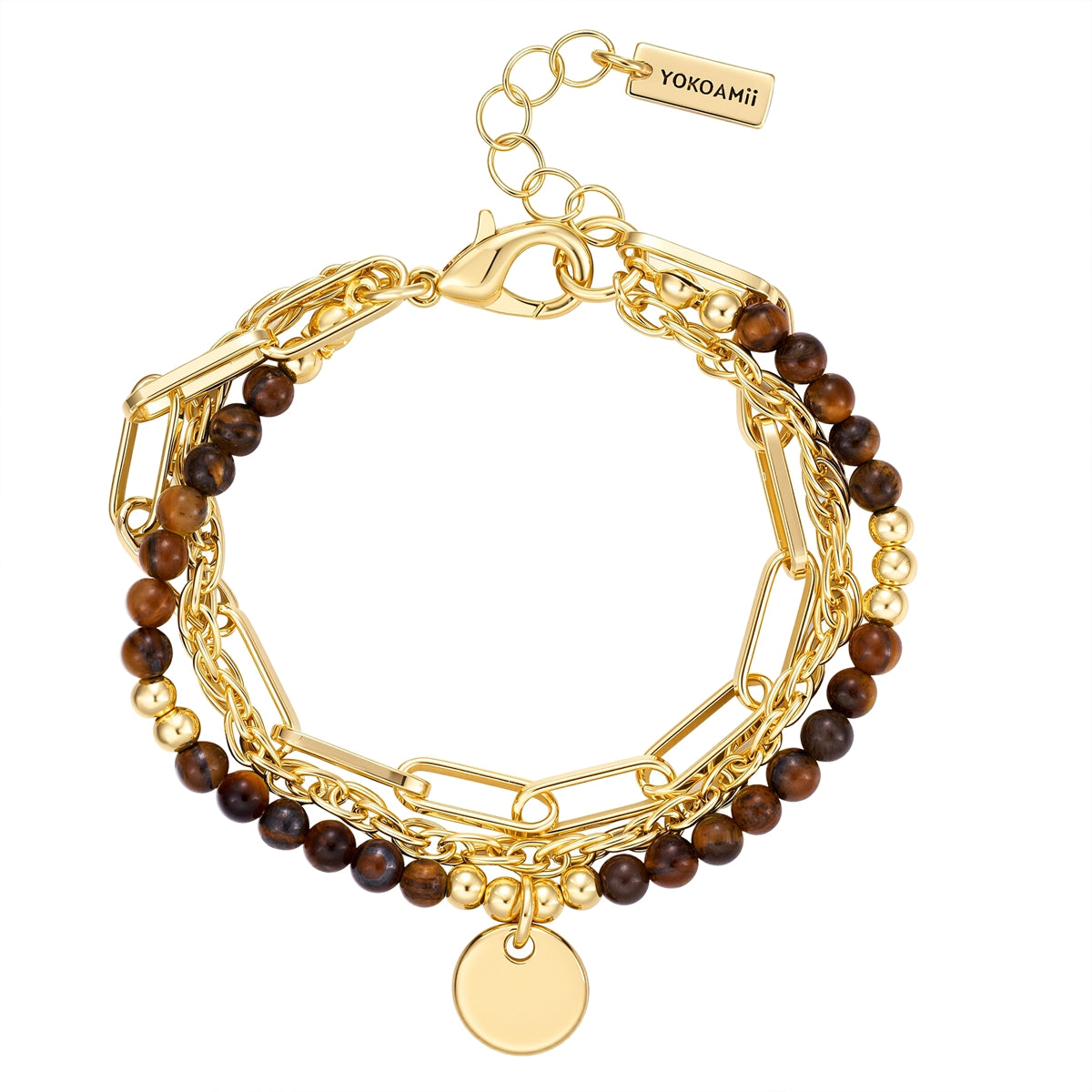 Armband gelbgold Naturstein tigerauge
