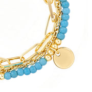 Armband gelbgold Naturstein türkis