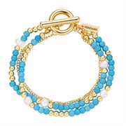 Armband gelbgold Naturstein türkis