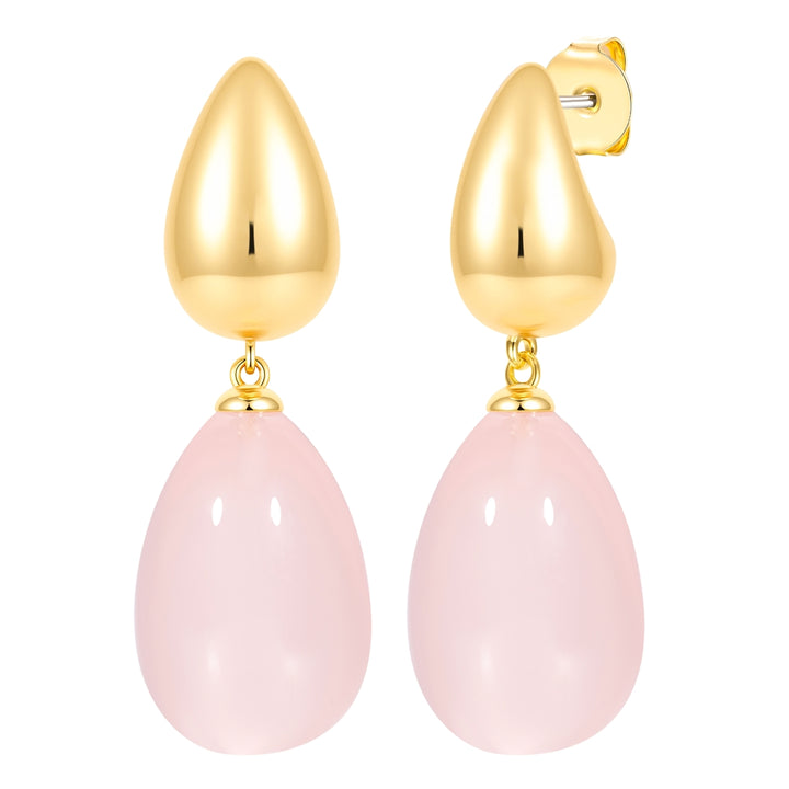 Ohrhänger gelbgold Kunststoff rosa