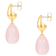 Ohrhänger gelbgold Kunststoff rosa
