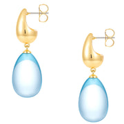 Ohrhänger gelbgold Kunststoff blau