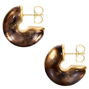 Ohrstecker gelbgold Kunststoff blau